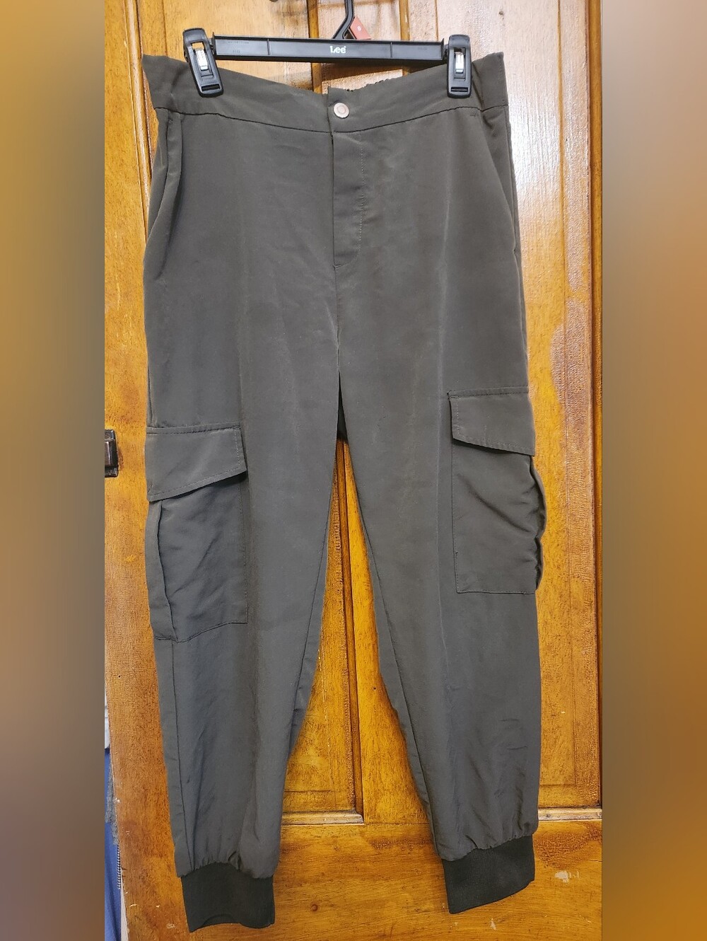 Women's Olive Cargo Jogger Pants